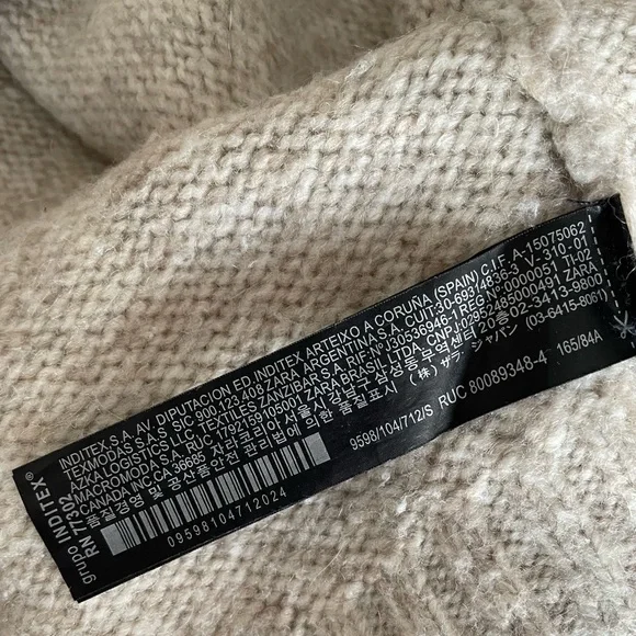 Zara Wool Blend Sweater in Light Gray Beige Size S - Picture 7 of 9